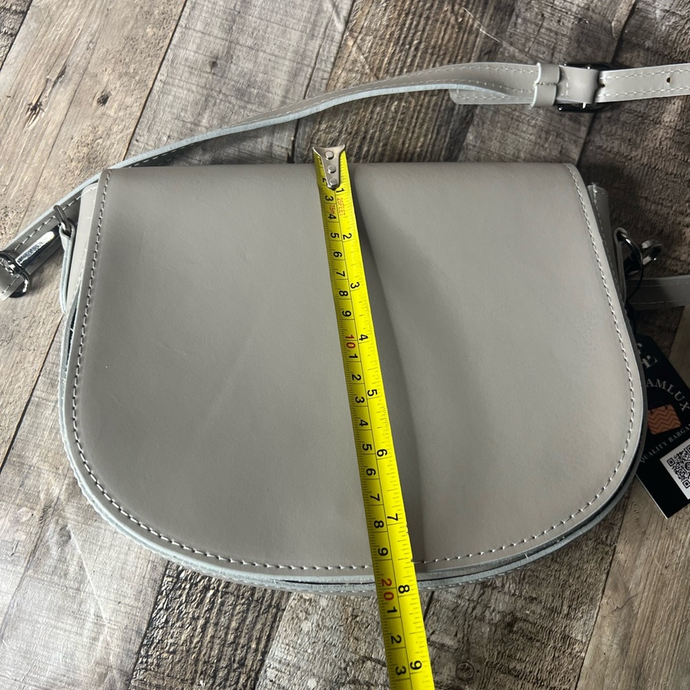 Simons Gray Real Leather Crossbody Bag - Picture 10 of 13